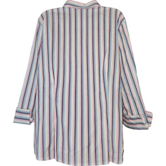 NWT Kmart Attention Vertical Stripe Collared Button Down Top - Picture 2 of 3